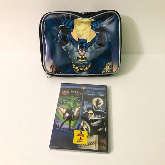Batman Lunch Bag and  The Return of the Joker Mystery of the Batwoman DVD - Picture 1 of 16